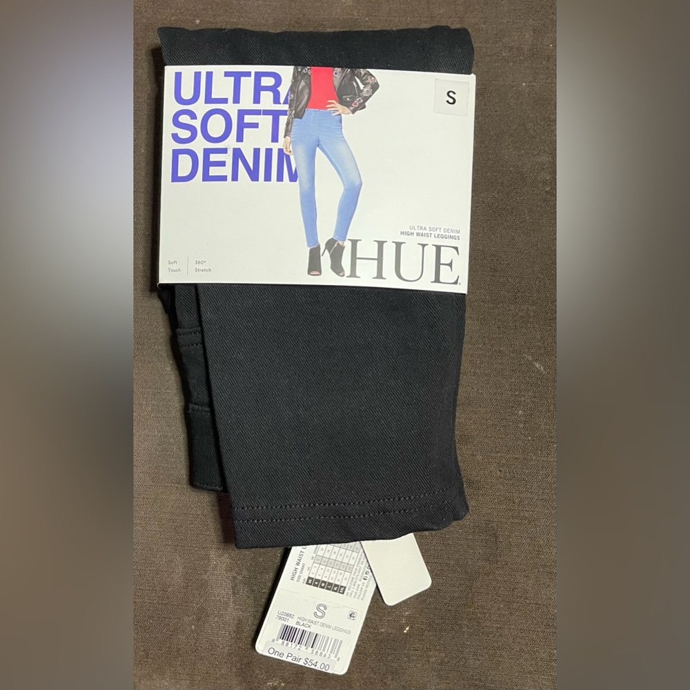 Hue Ultrasoft Denim Leggings Small Black